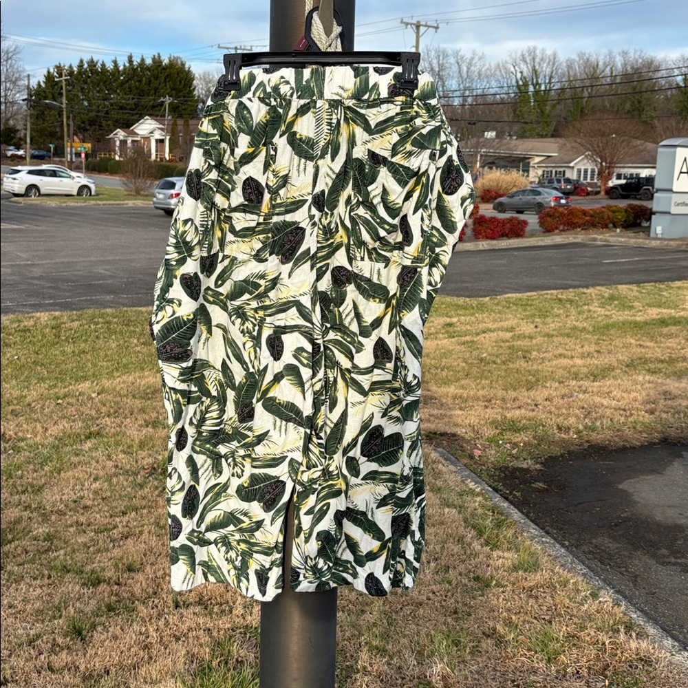 NWT Per Se Tropical Leaves Washable Rayon Linen Blend Capris Cropped Pants 3X 1X - Picture 6 of 16